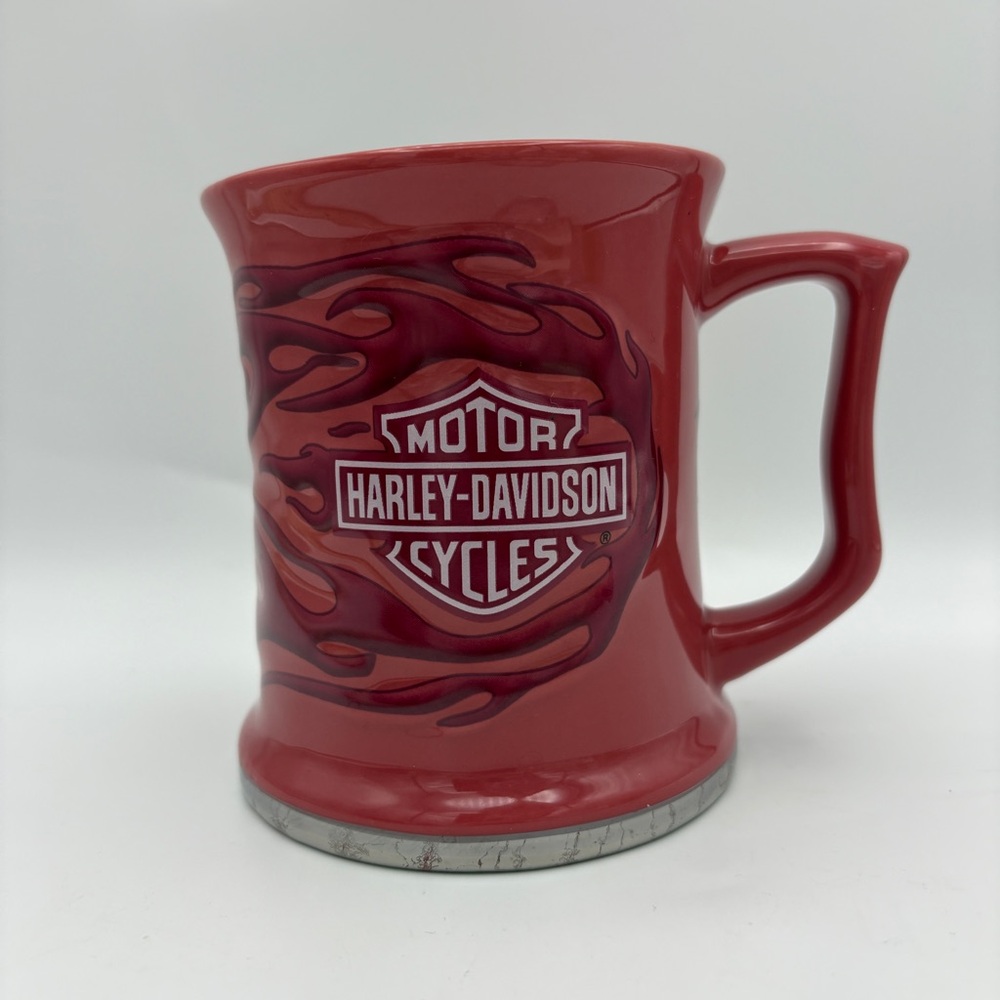 Harley-Davidson Brick Red Flame Design Mug with Logo 12 oz